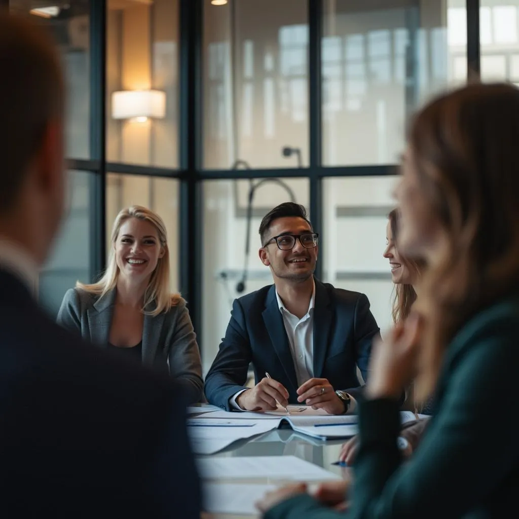 Sesión de capacitación empresarial con cliente